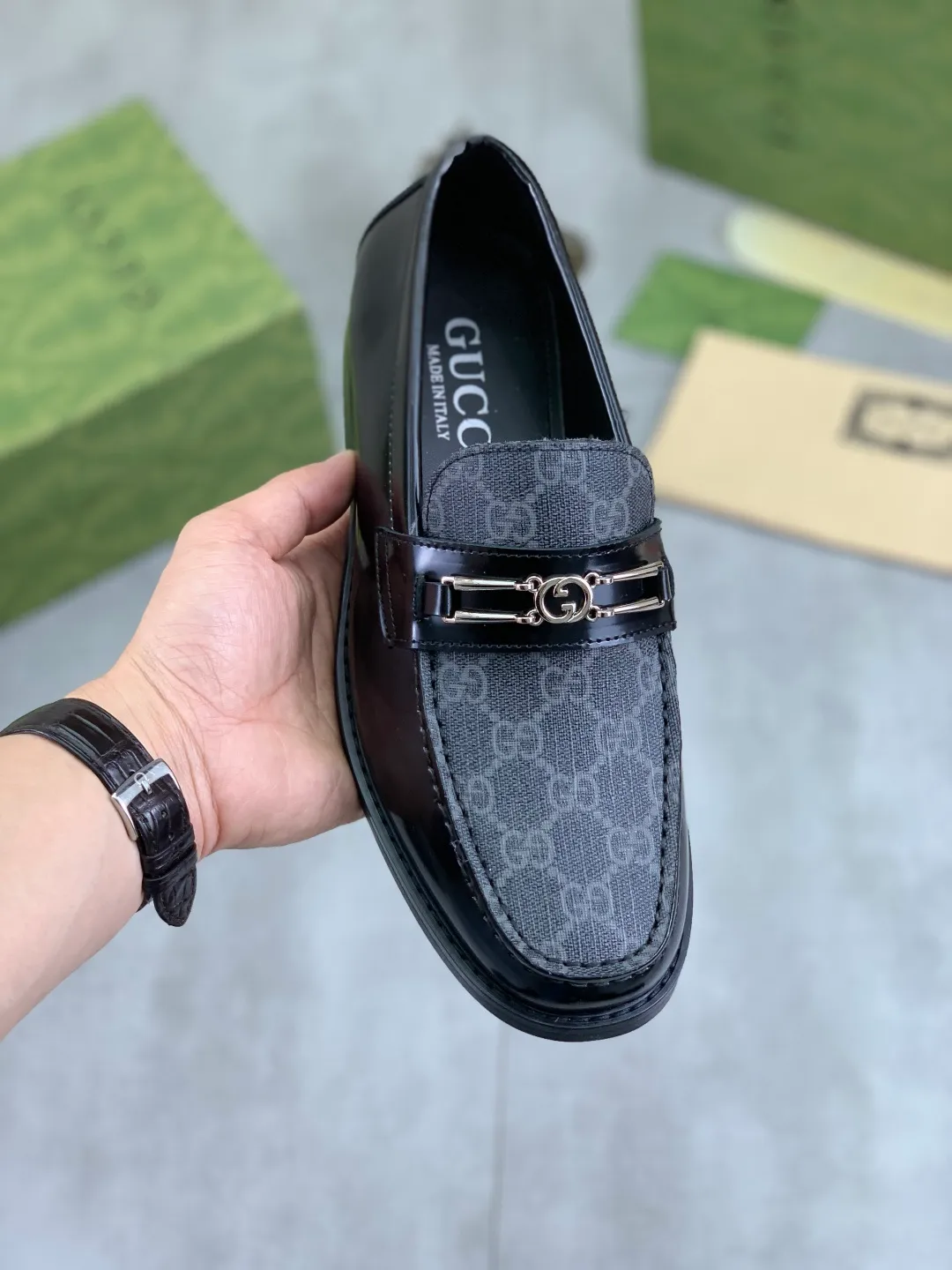 Men's men's shoes 💰P480 [New style] Water-dyed cowhide 💰💎💎💎 [Gucci] GUCCI high-end men's formal business leather shoes, original order 1:1 authentic goods! Original imported high-end open-edge beaded calfskin, original metal buckle, imported first-layer cowhide lining for feet, original outsole, men's shoe size: 38-45, 2️⃣ colors available
